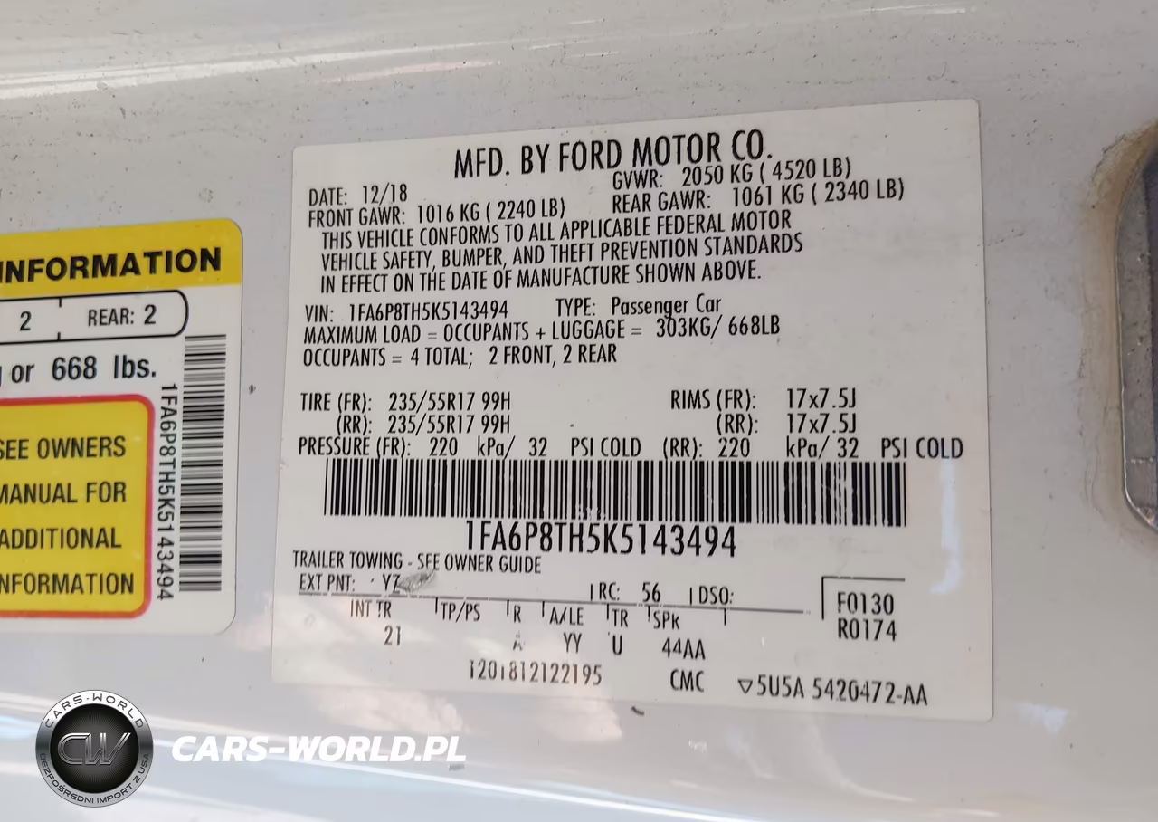 2019 Ford Mustang Ecoboost VIN:1FA6P8TH5K5143494 - 9