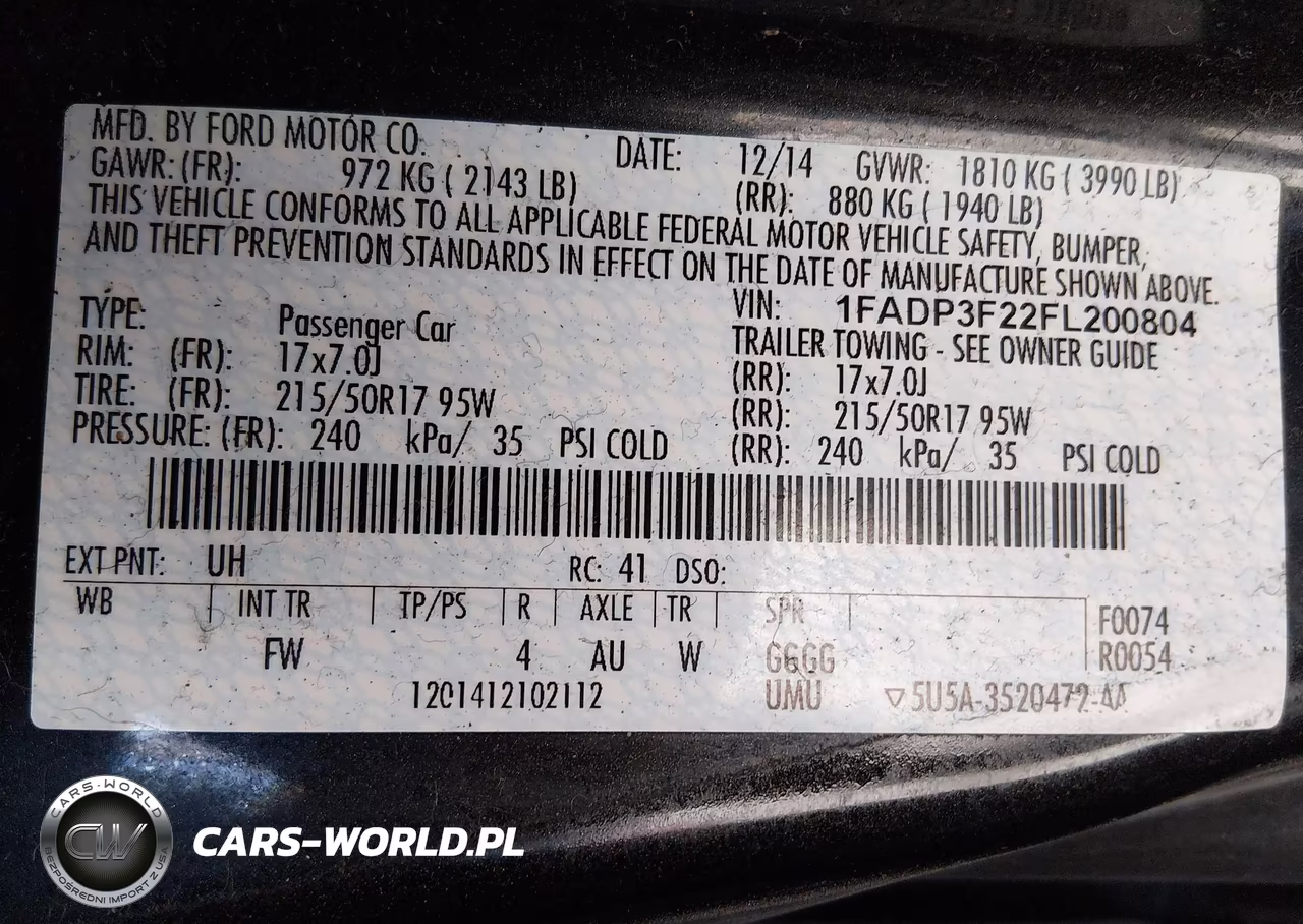 2015 Ford Focus Se VIN:1FADP3F22FL200804 - 9