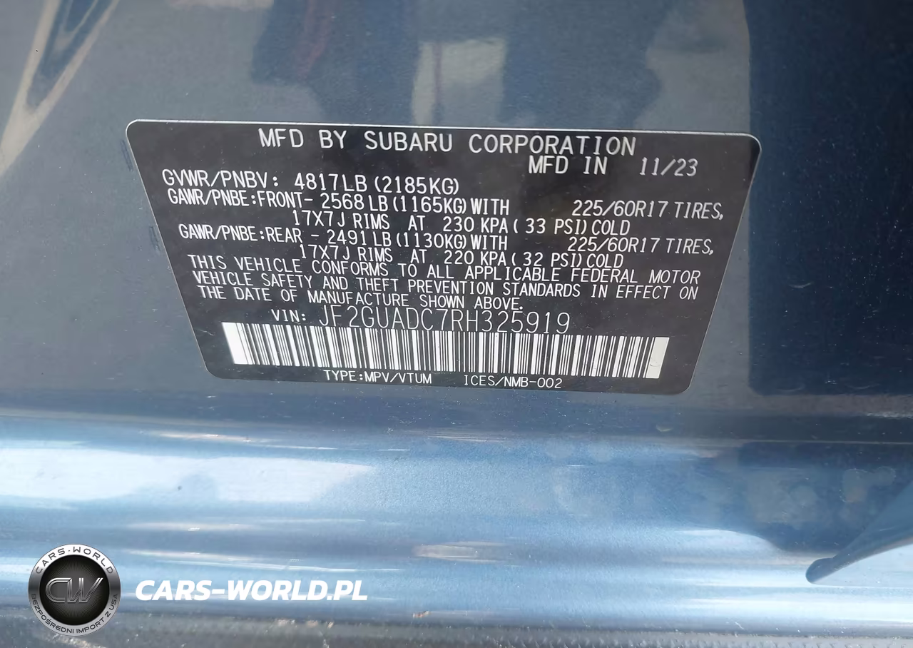 2024 Subaru Crosstrek Premium VIN:JF2GUADC7RH325919 - 9