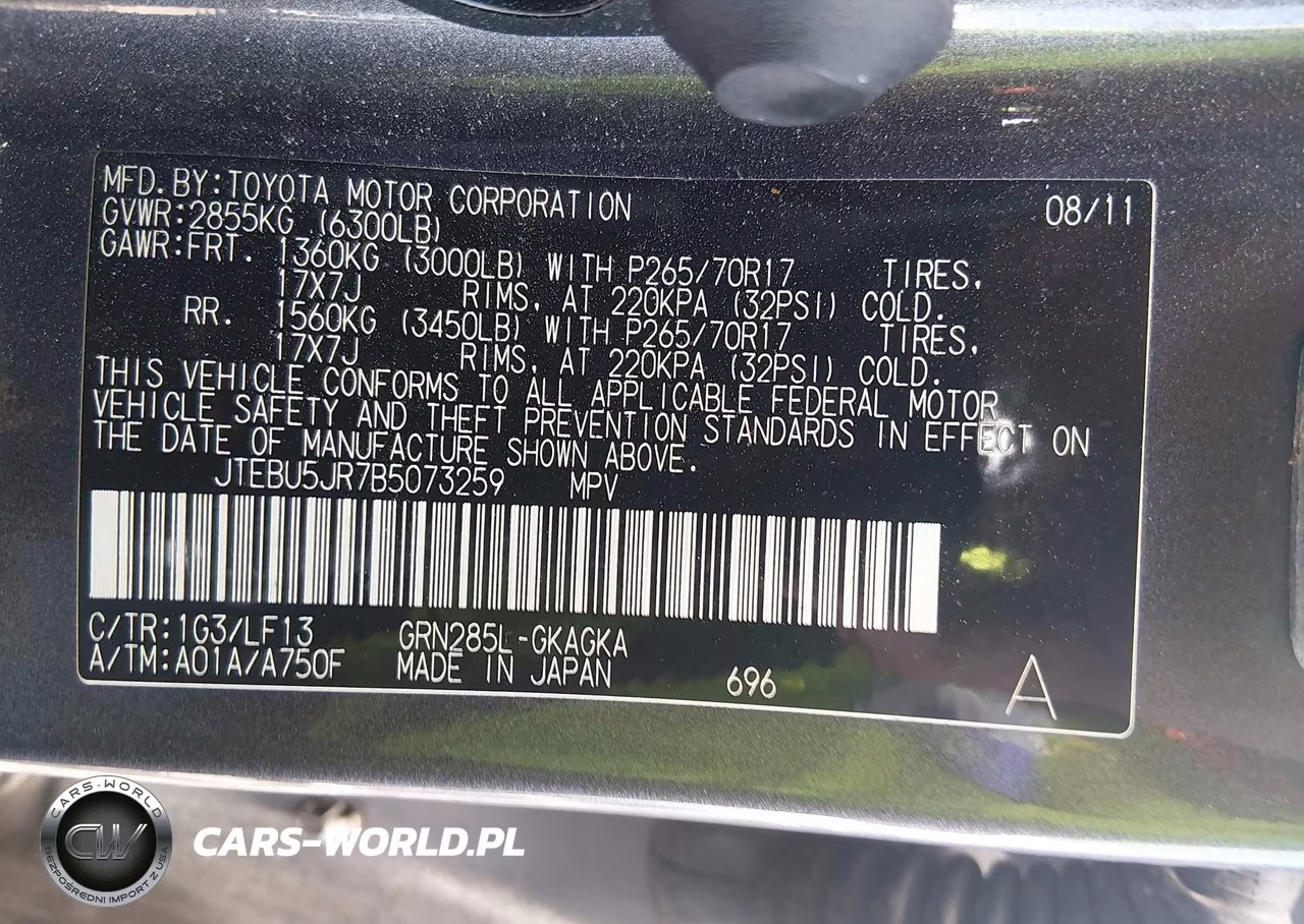 2011 Toyota 4Runner Sr5 V6 VIN:JTEBU5JR7B5073259 - 9