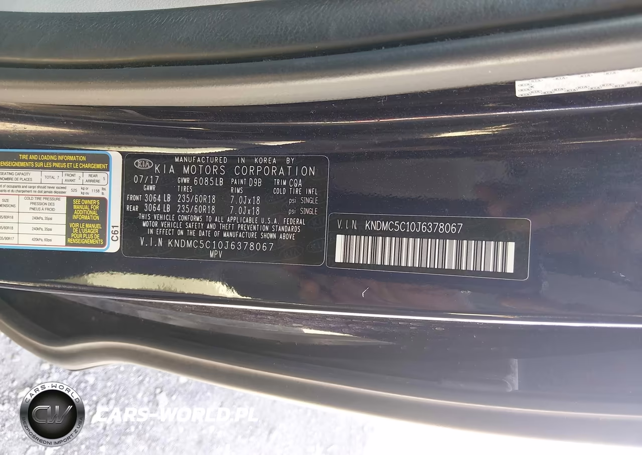 2018 Kia Sedona Sx VIN:KNDMC5C10J6378067 - 9