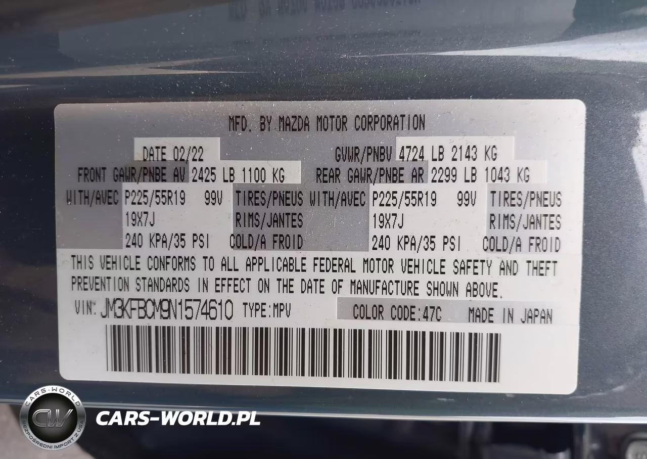 2022 Mazda Cx-5 2.5 S Carbon Edition VIN:JM3KFBCM9N1574610 - 9