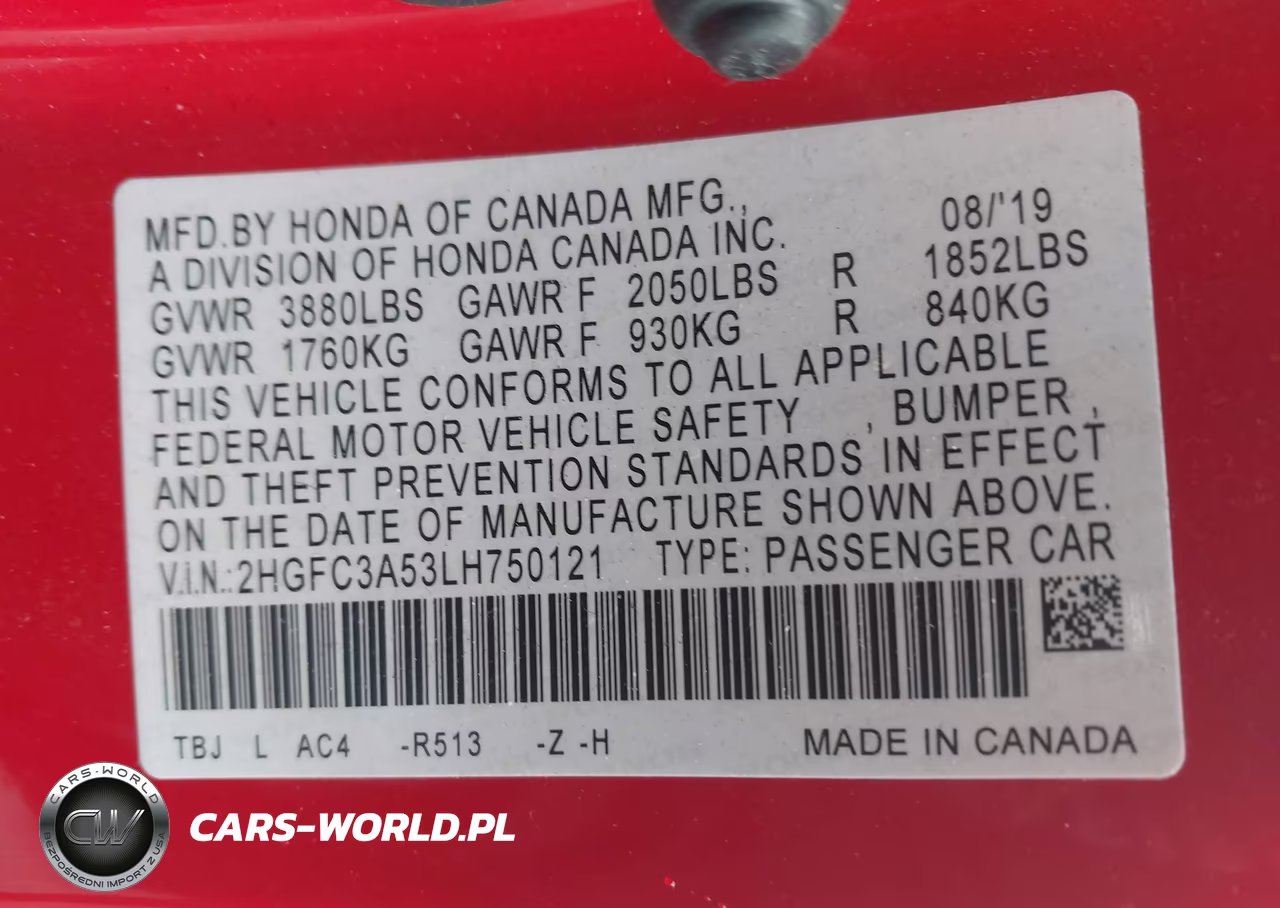 2020 Honda Civic Si Coupe VIN:2HGFC3A53LH750121 - 9