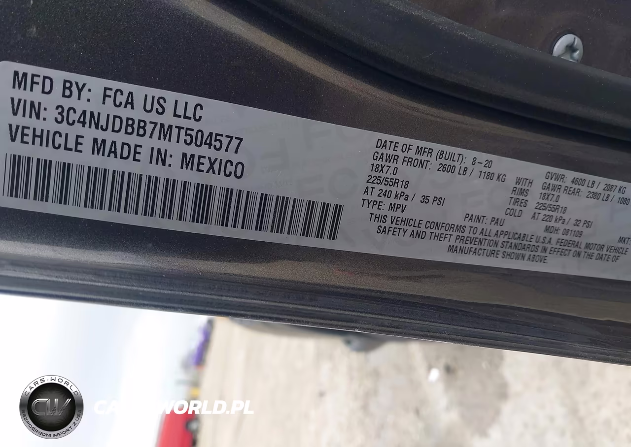 2021 Jeep Compass Altitude 4X4 VIN:3C4NJDBB7MT504577 - 9