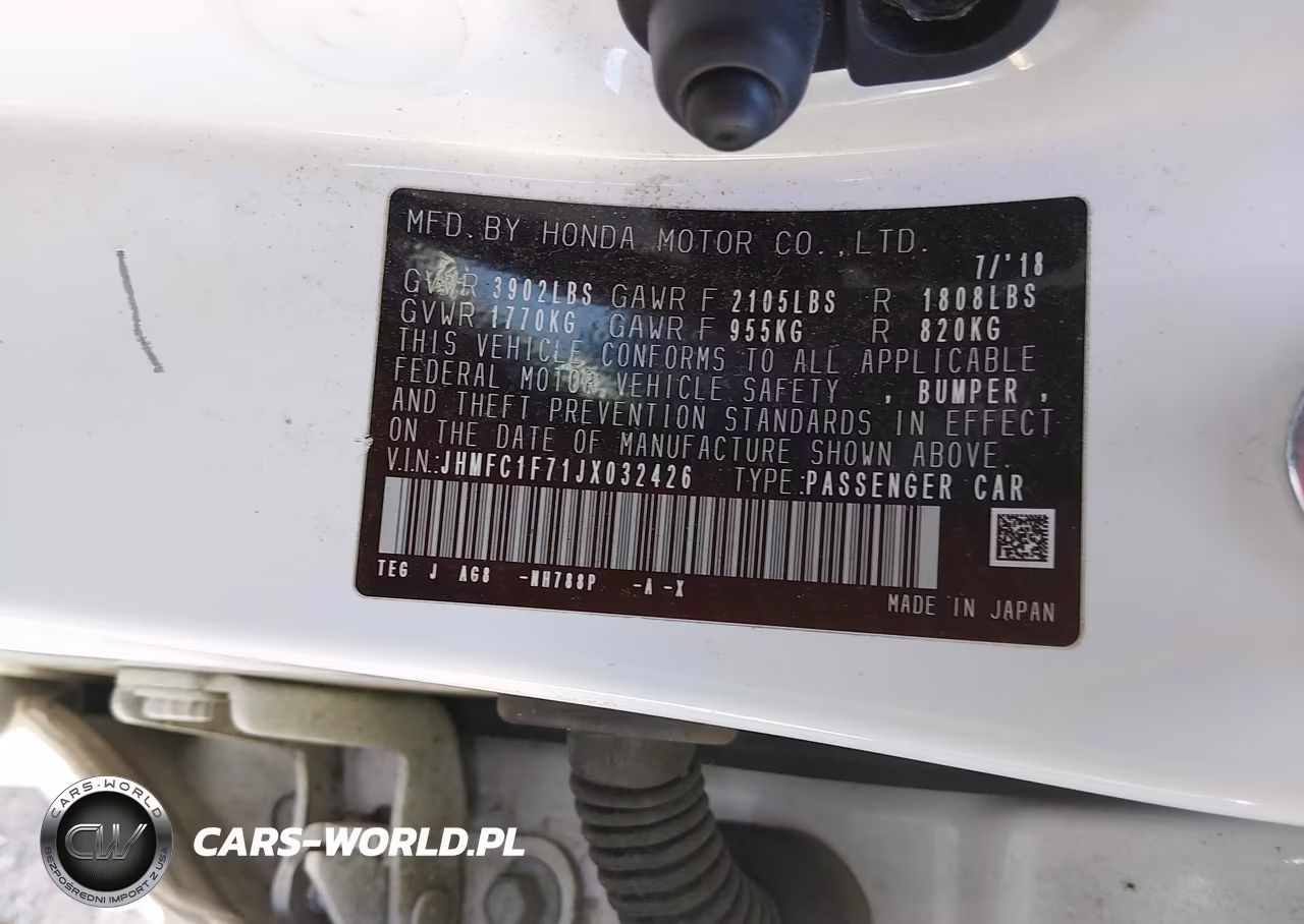 2018 Honda Civic Ex-L VIN:JHMFC1F71JX032426 - 9