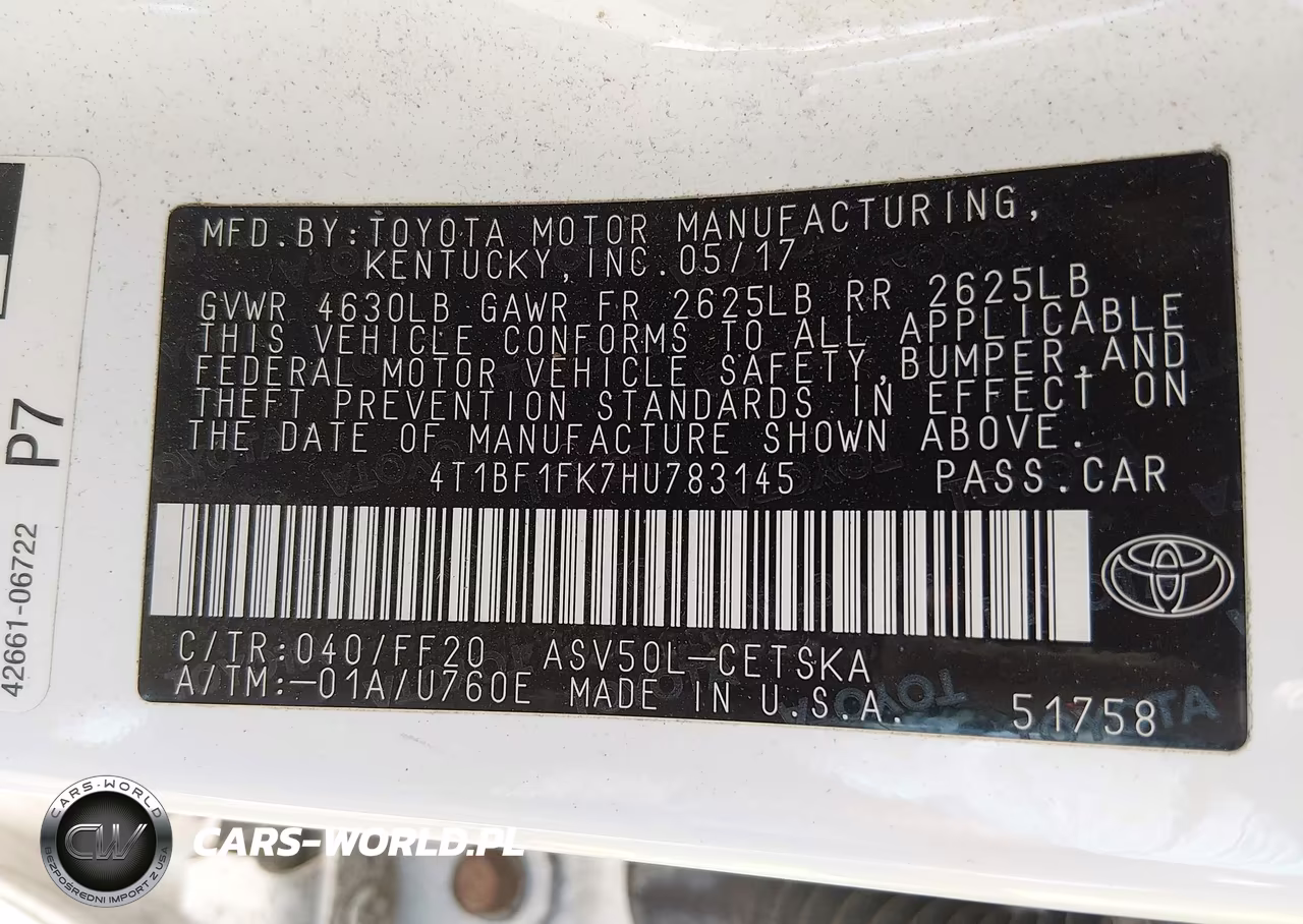 2017 Toyota Camry Se VIN:4T1BF1FK7HU783145 - 9