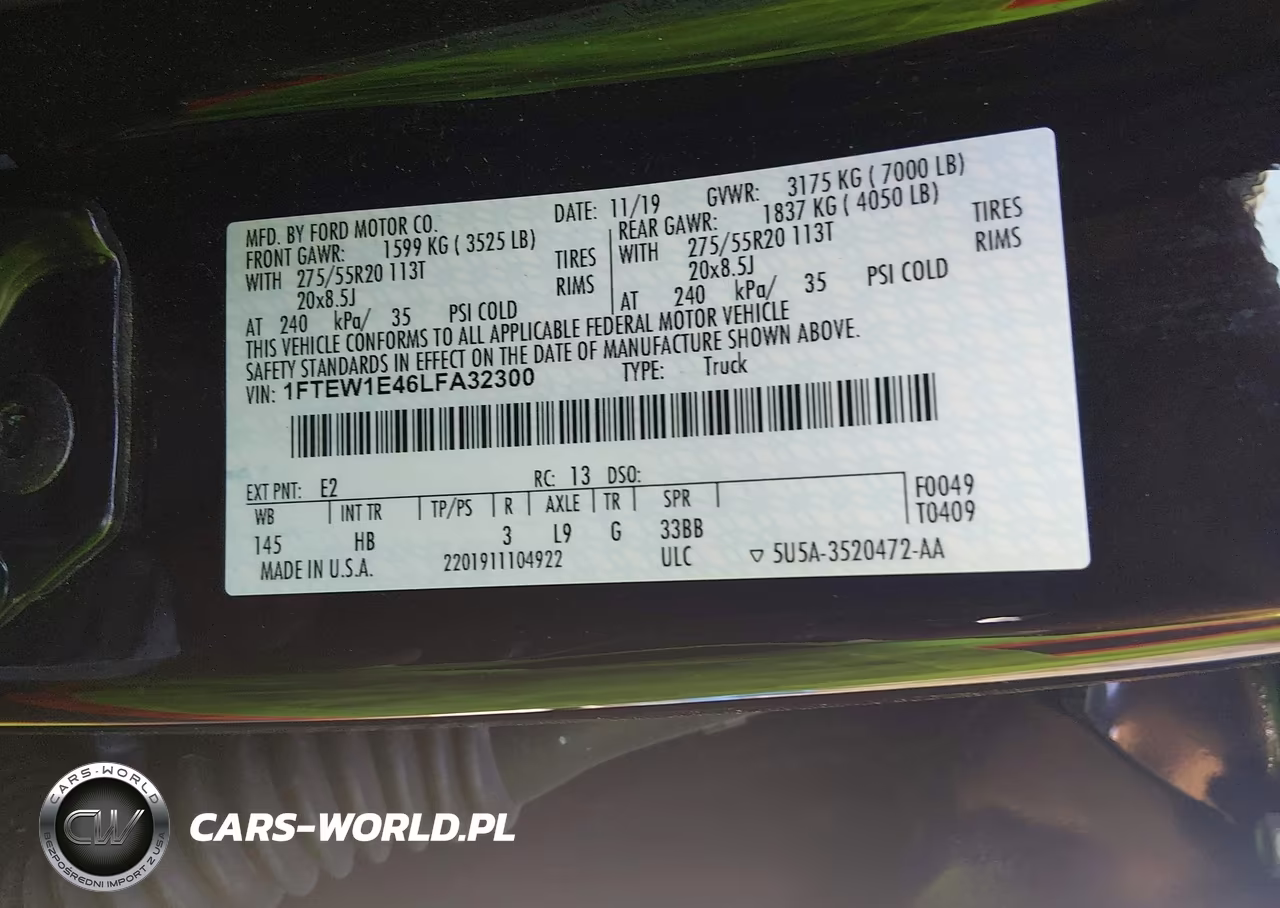 2020 Ford F-150 Lariat VIN:1FTEW1E46LFA32300 - 9