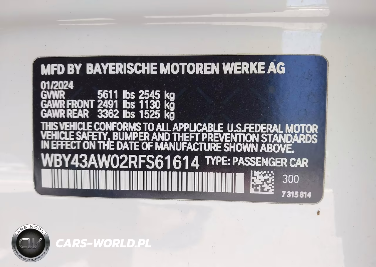 2024 BMW I4 Gran Coupe Edrive35 VIN:WBY43AW02RFS61614 - 9