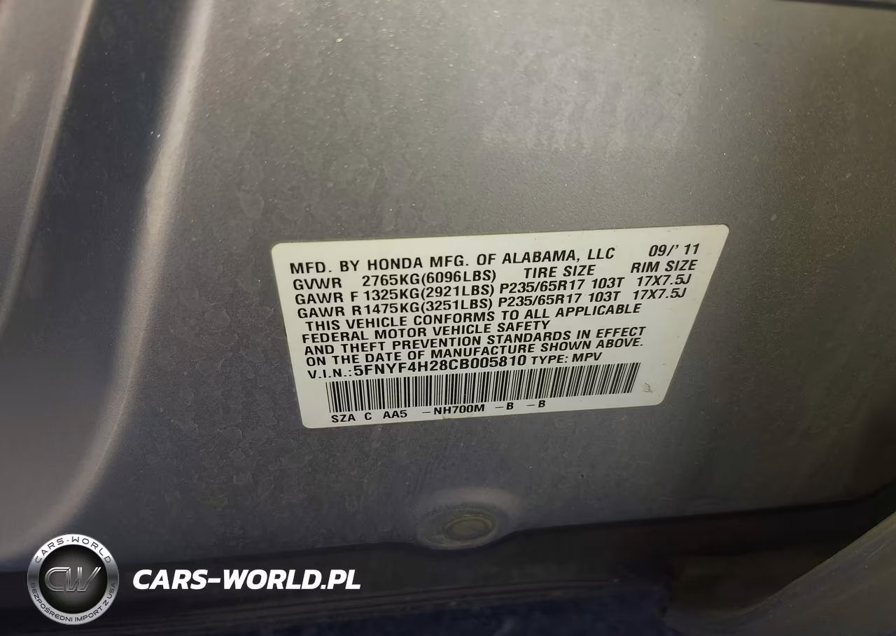 2012 Honda Pilot Lx VIN:5FNYF4H28CB005810 - 9