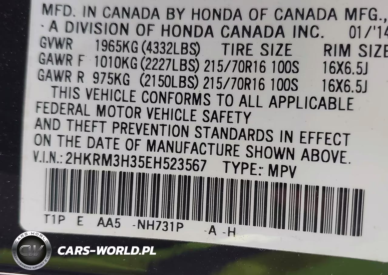 2014 Honda Cr-V Lx VIN:2HKRM3H35EH523567 - 9