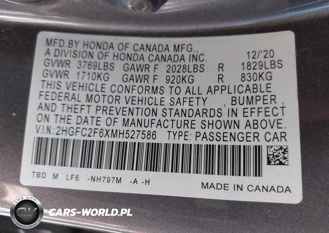 2021 Honda Civic Lx VIN:2HGFC2F6XMH527586 - 9
