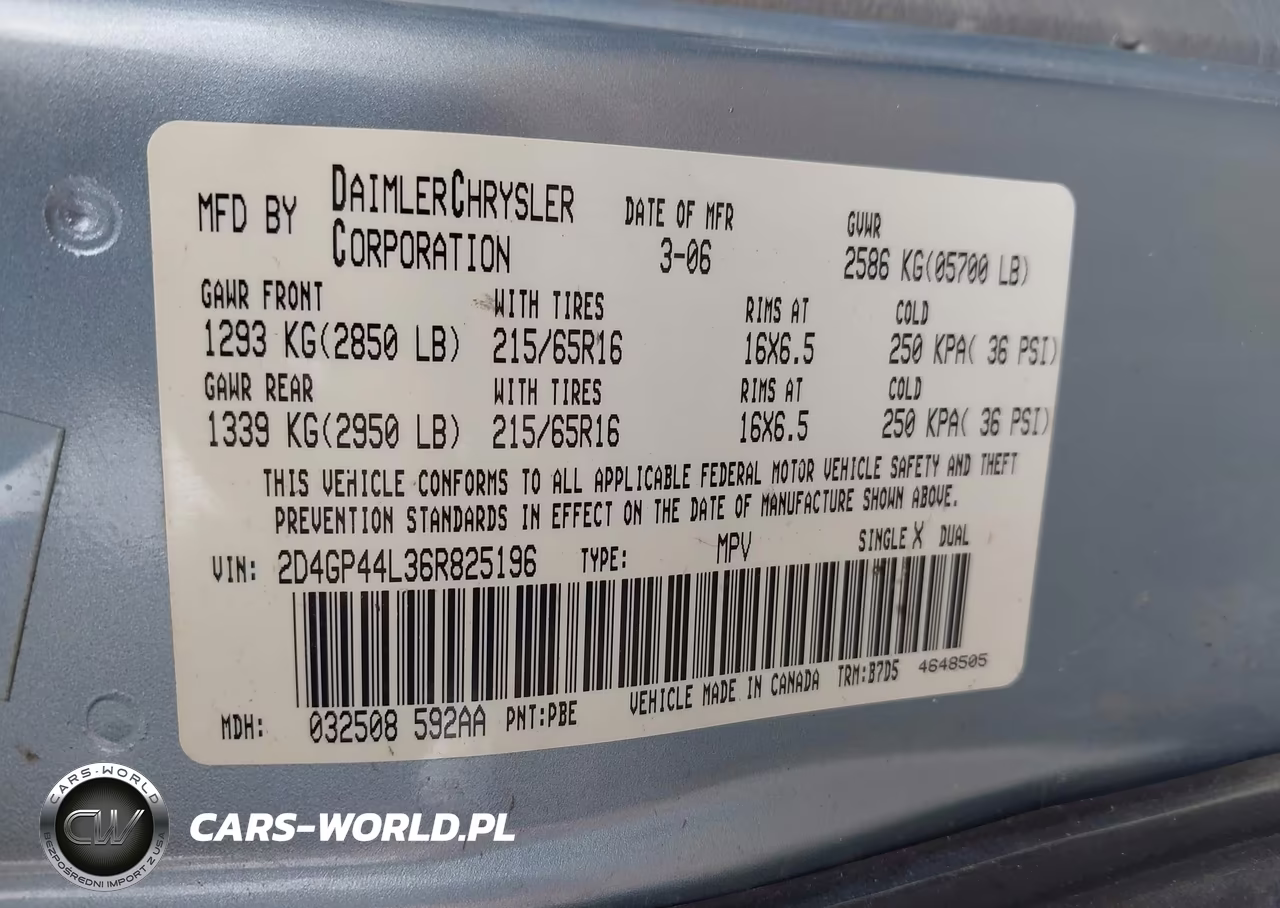 2006 Dodge Grand Caravan Sxt VIN:2D4GP44L36R825196 - 9
