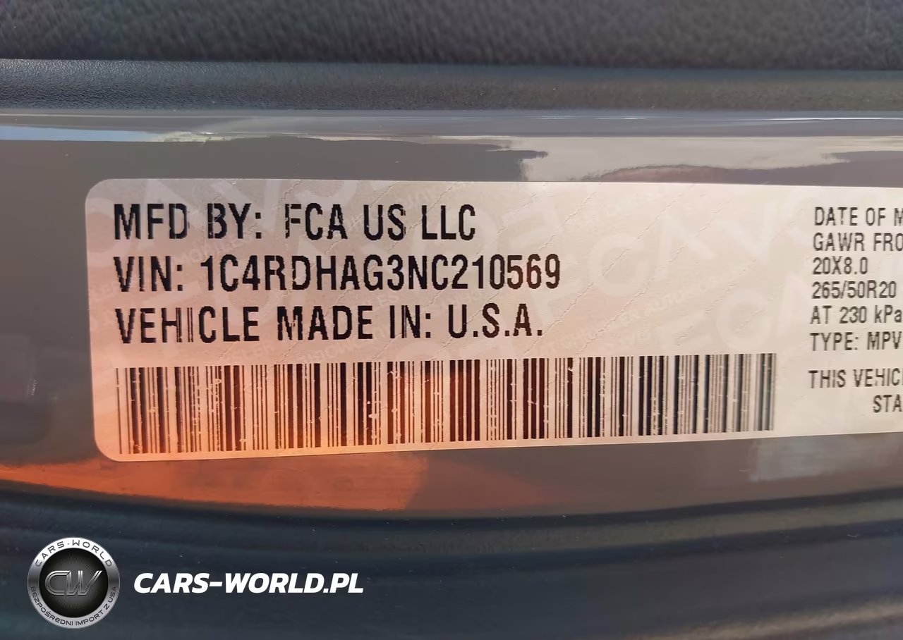 2022 Dodge Durango Sxt Rwd VIN:1C4RDHAG3NC210569 - 9