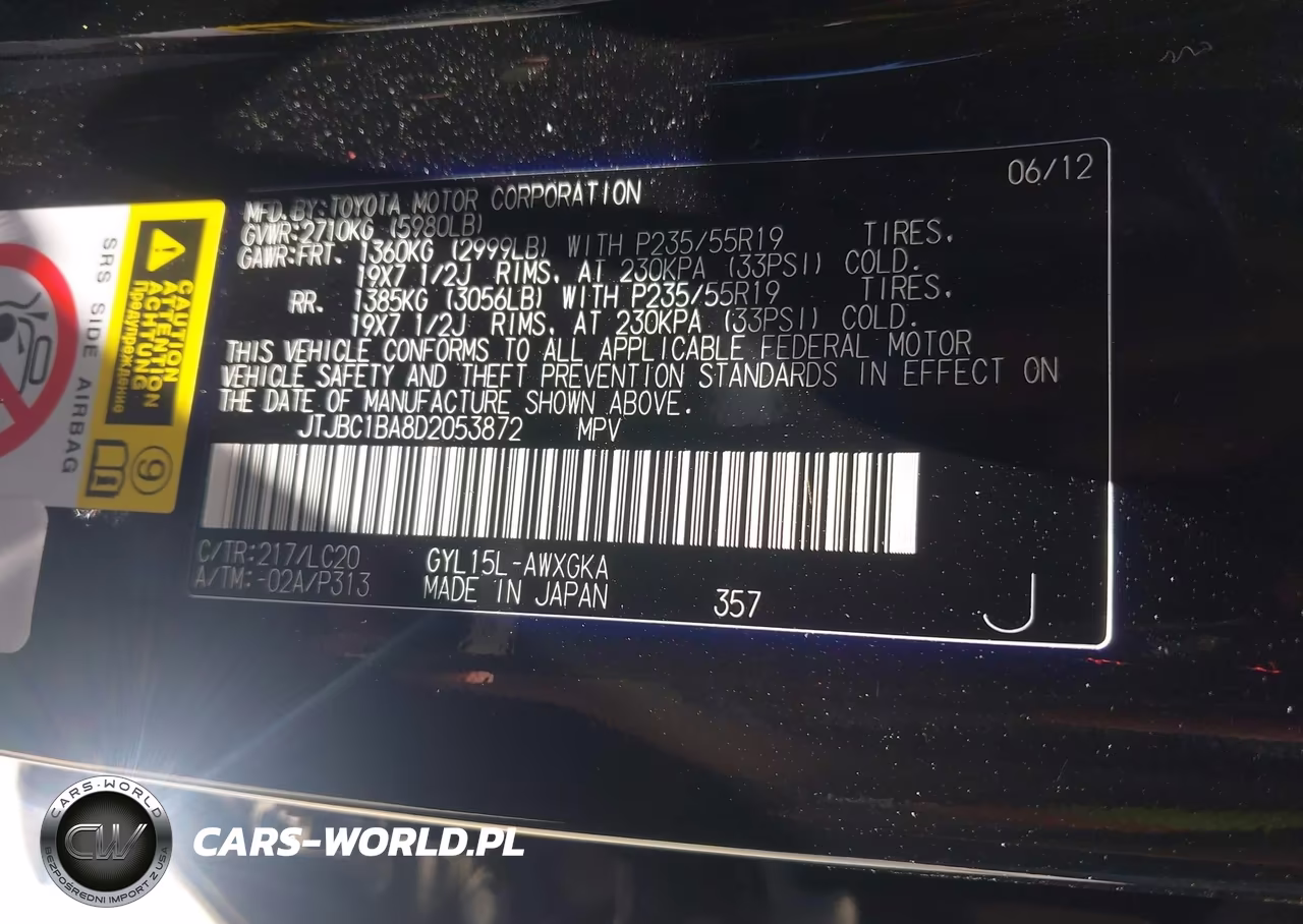 2013 Lexus Rx 450H VIN:JTJBC1BA8D2053872 - 9
