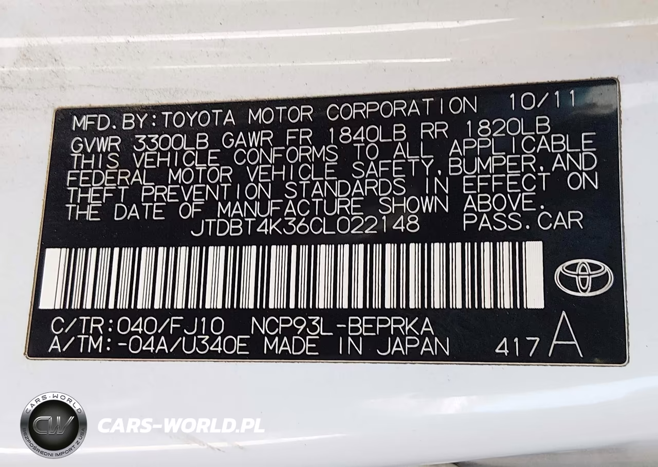 2012 Toyota Yaris VIN:JTDBT4K36CL022148 - 9