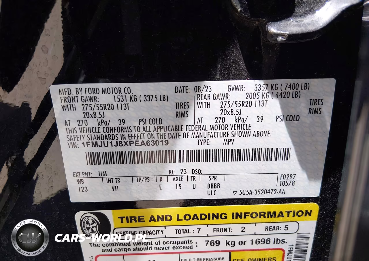 2023 Ford Expedition Xlt VIN:1FMJU1J8XPEA63019 - 9
