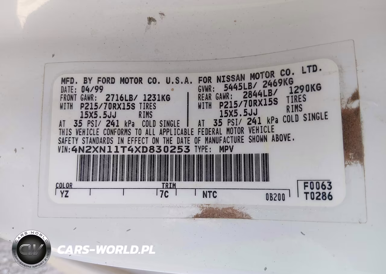 1999 Nissan Quest Gle-Gxe-Se VIN:4N2XN11T4XD830253 - 9