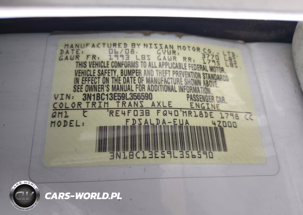 2009 Nissan Versa 1.8S VIN:3N1BC13E59L356590 - 9