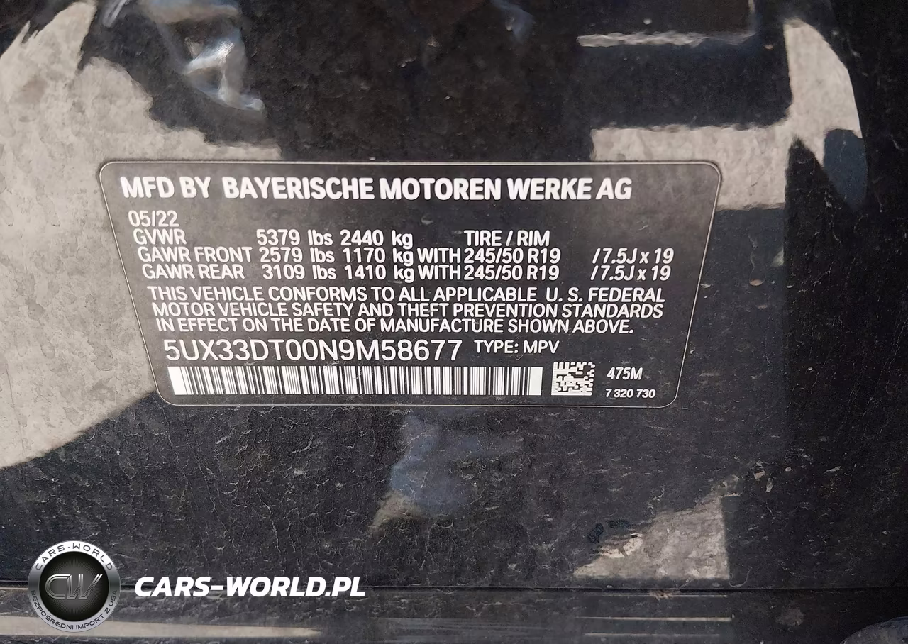 2022 BMW X4 xDrive30I VIN:5UX33DT00N9M58677 - 9