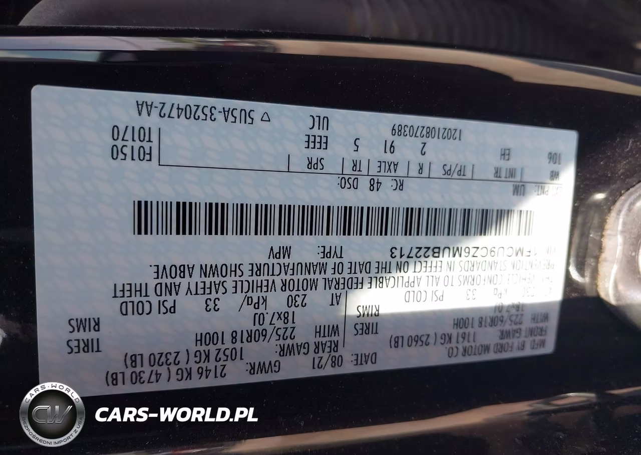 2021 Ford Escape Sel Hybrid VIN:1FMCU9CZ6MUB22713 - 9