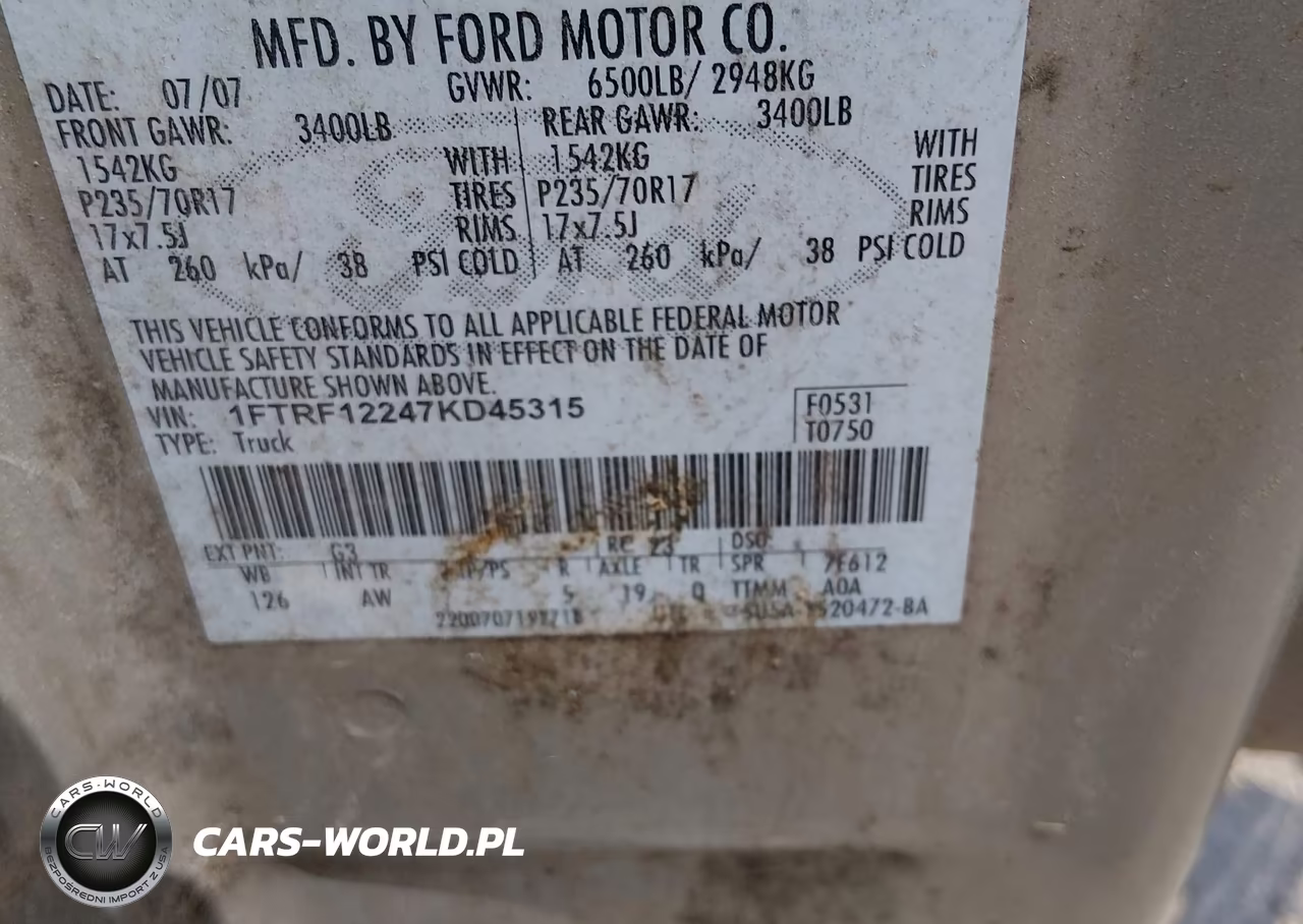 2007 Ford F-150 Stx-Xl-Xlt VIN:1FTRF12247KD45315 - 9