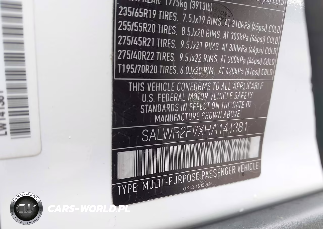 2017 Land Rover Range Rover Sport 3.0L V6 Supercharged Hse VIN:SALWR2FVXHA141381 - 9