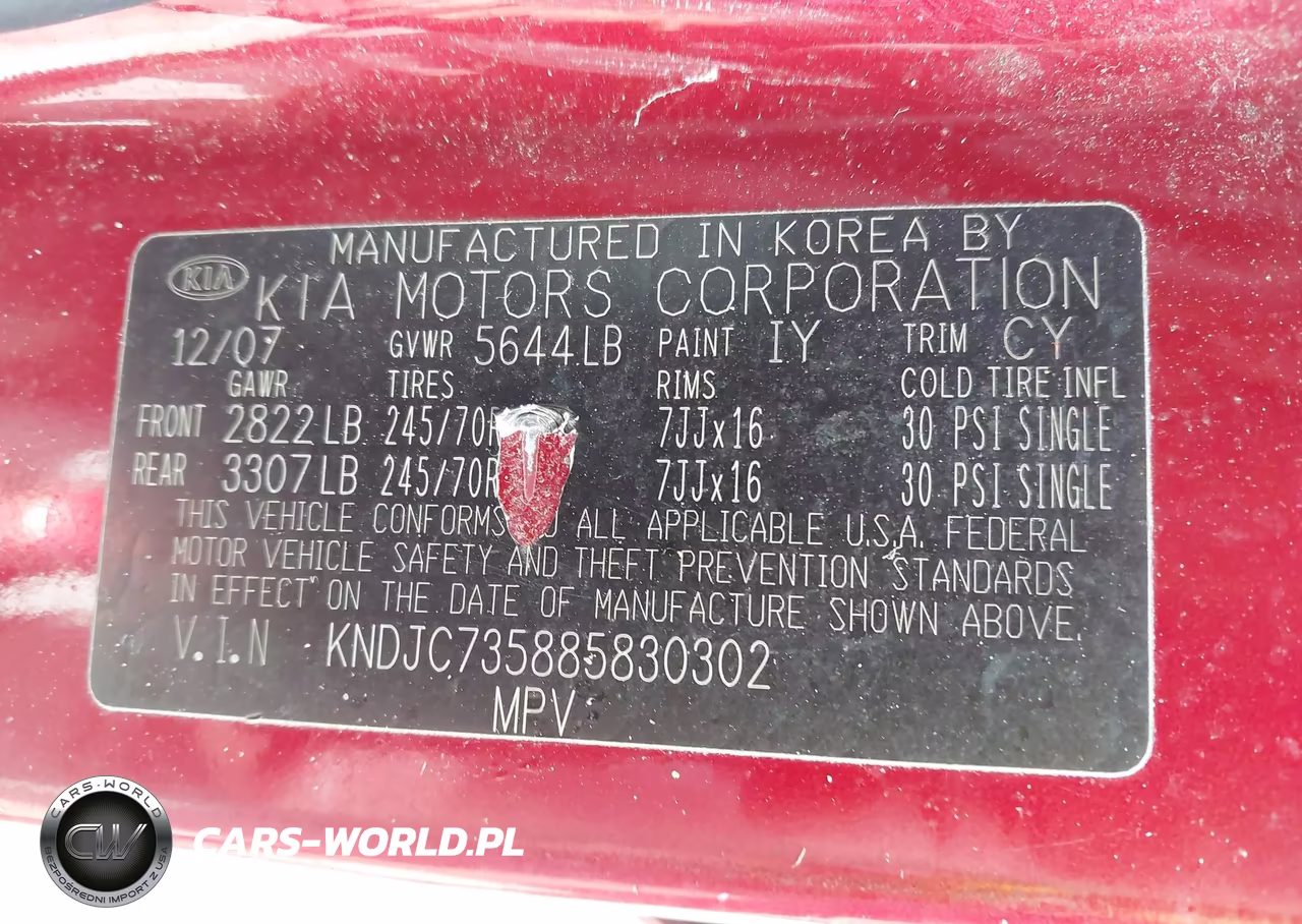 2008 Kia Sorento Lx VIN:KNDJC735885830302 - 9