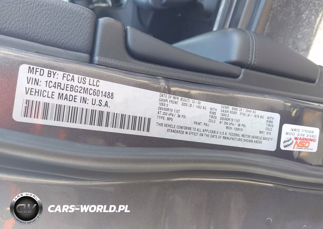 2021 Jeep Grand Cherokee Limited 4X2 VIN:1C4RJEBG2MC601488 - 9