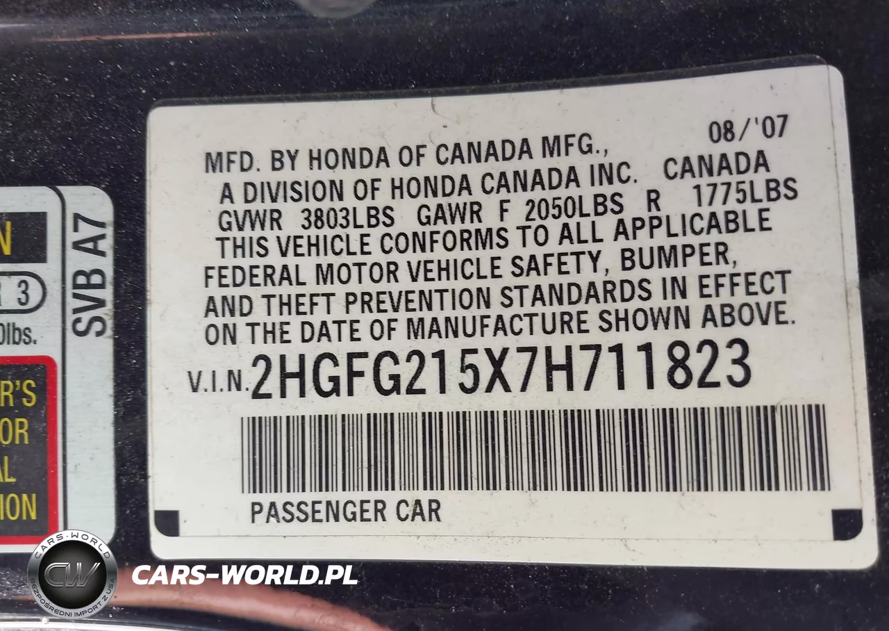 2007 Honda Civic Si VIN:2HGFG215X7H711823 - 9
