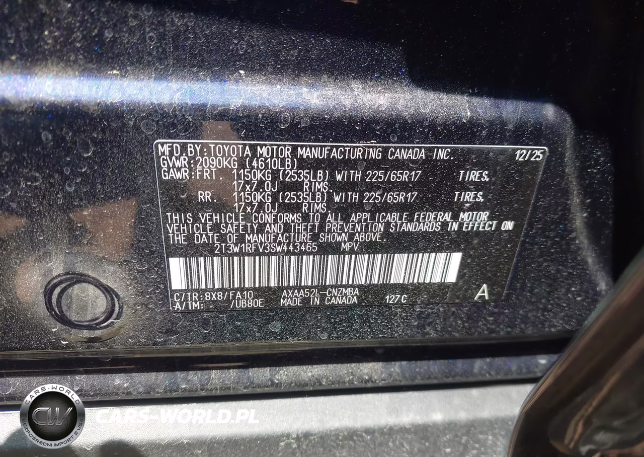 2025 Toyota Rav4 Xle VIN:2T3W1RFV3SW443465 - 9
