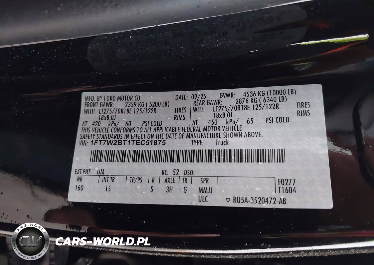 2026 Ford F-250 Xl VIN:1FT7W2BT1TEC51875 - 9