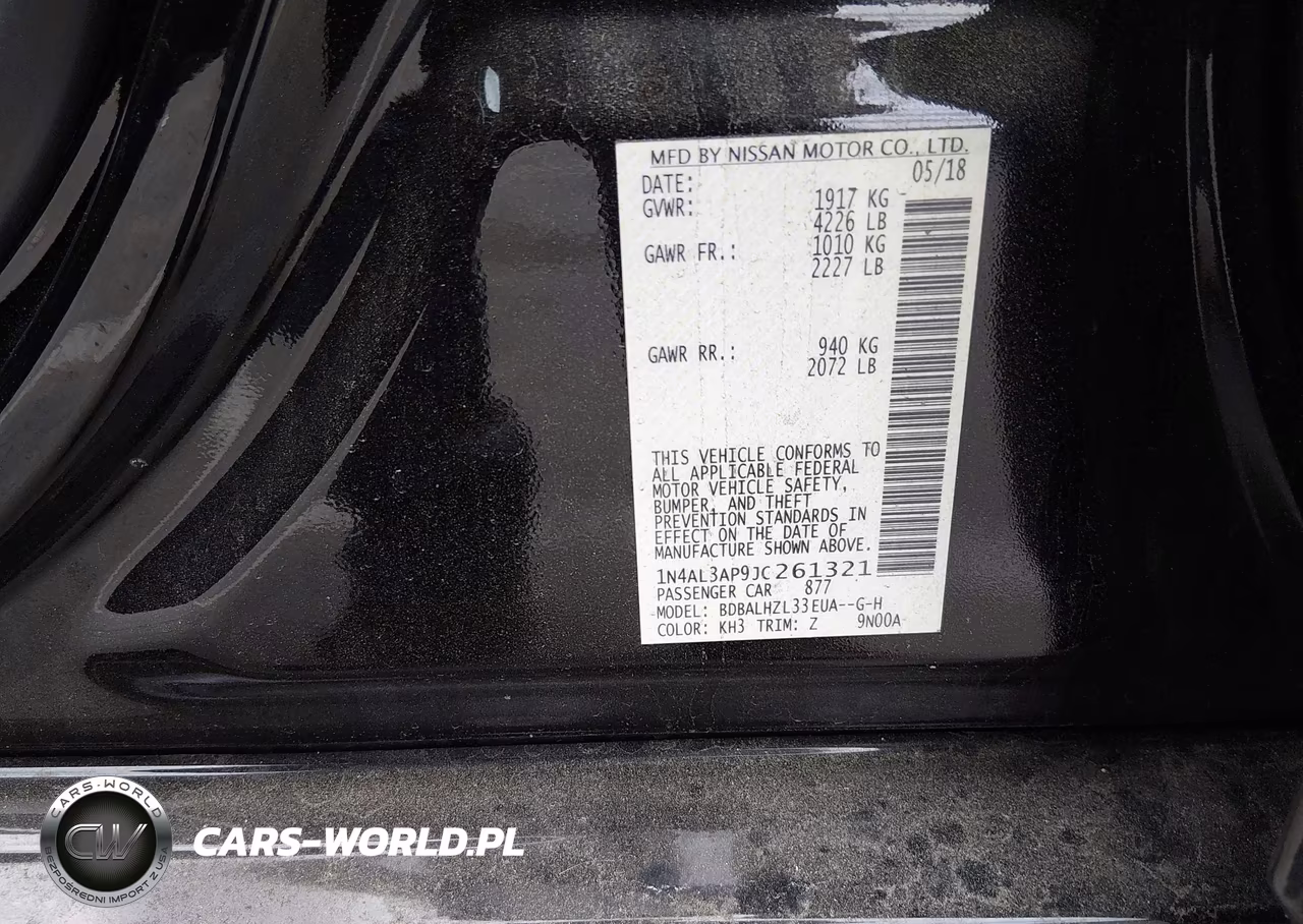 2018 Nissan Altima 2.5 Sr VIN:1N4AL3AP9JC261321 - 9