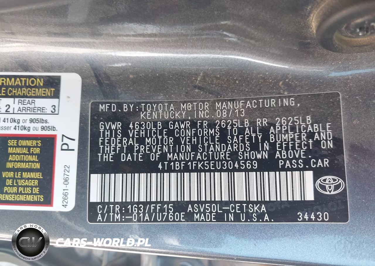 2014 Toyota Camry Se VIN:4T1BF1FK5EU304569 - 9