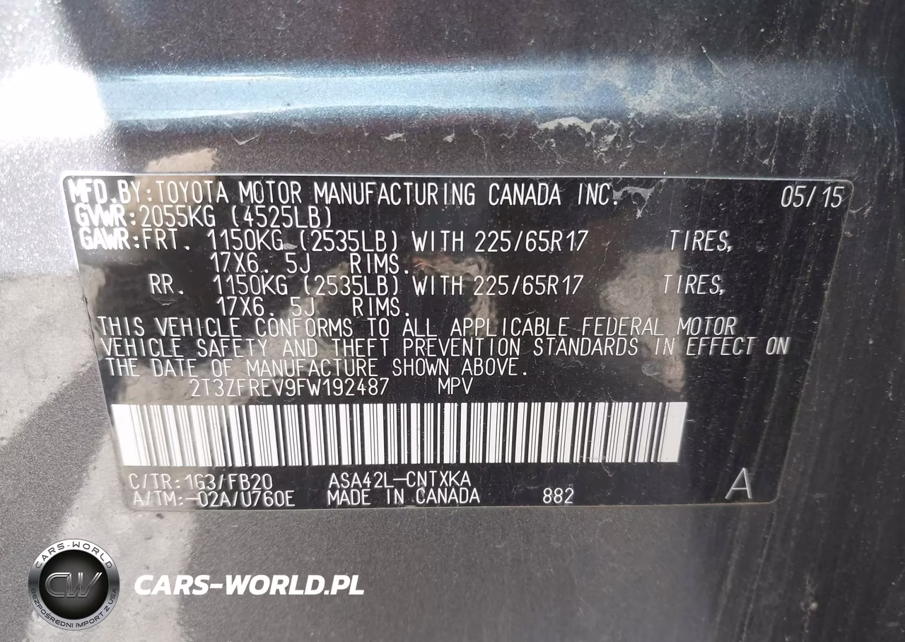 2015 Toyota Rav4 Le VIN:2T3ZFREV9FW192487 - 9