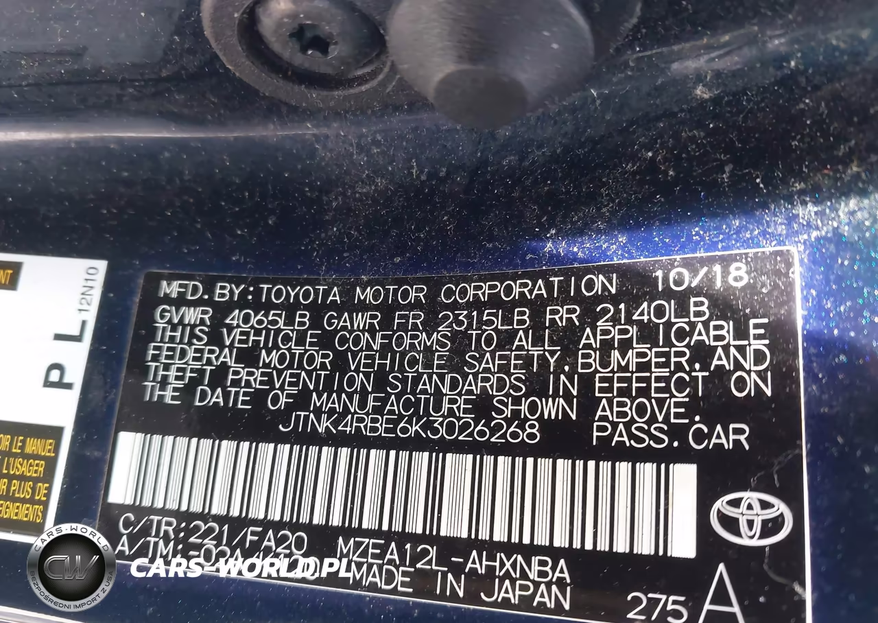2019 Toyota Corolla Se VIN:JTNK4RBE6K3026268 - 9