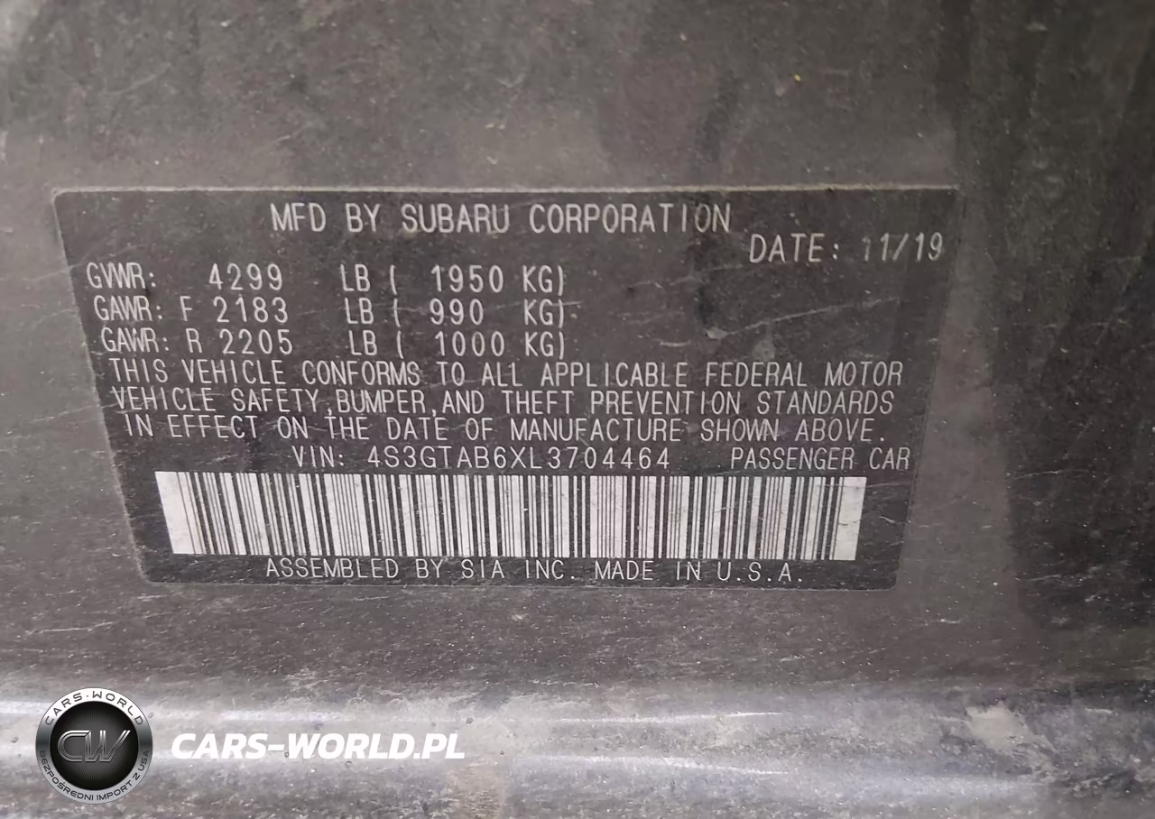 2020 Subaru Impreza 5-Door VIN:4S3GTAB6XL3704464 - 9