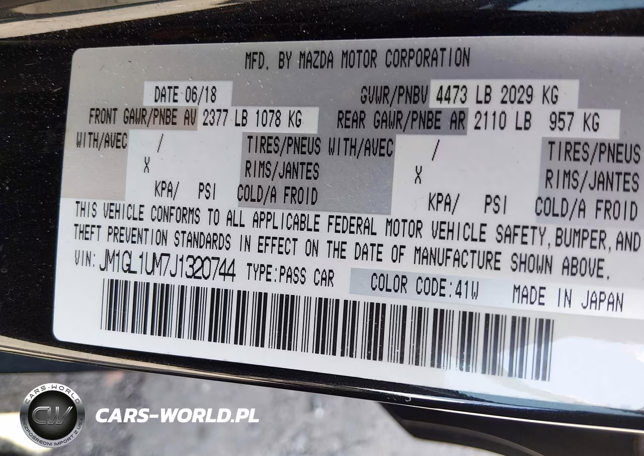 2018 Mazda Mazda6 Sport VIN:JM1GL1UM7J1320744 - 9