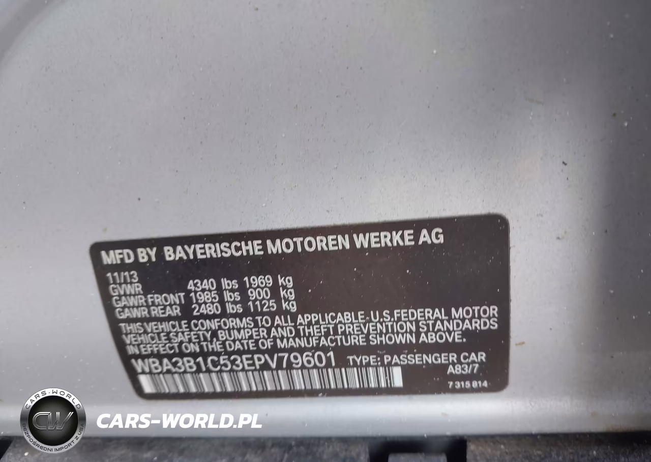 2014 BMW 320I VIN:WBA3B1C53EPV79601 - 9