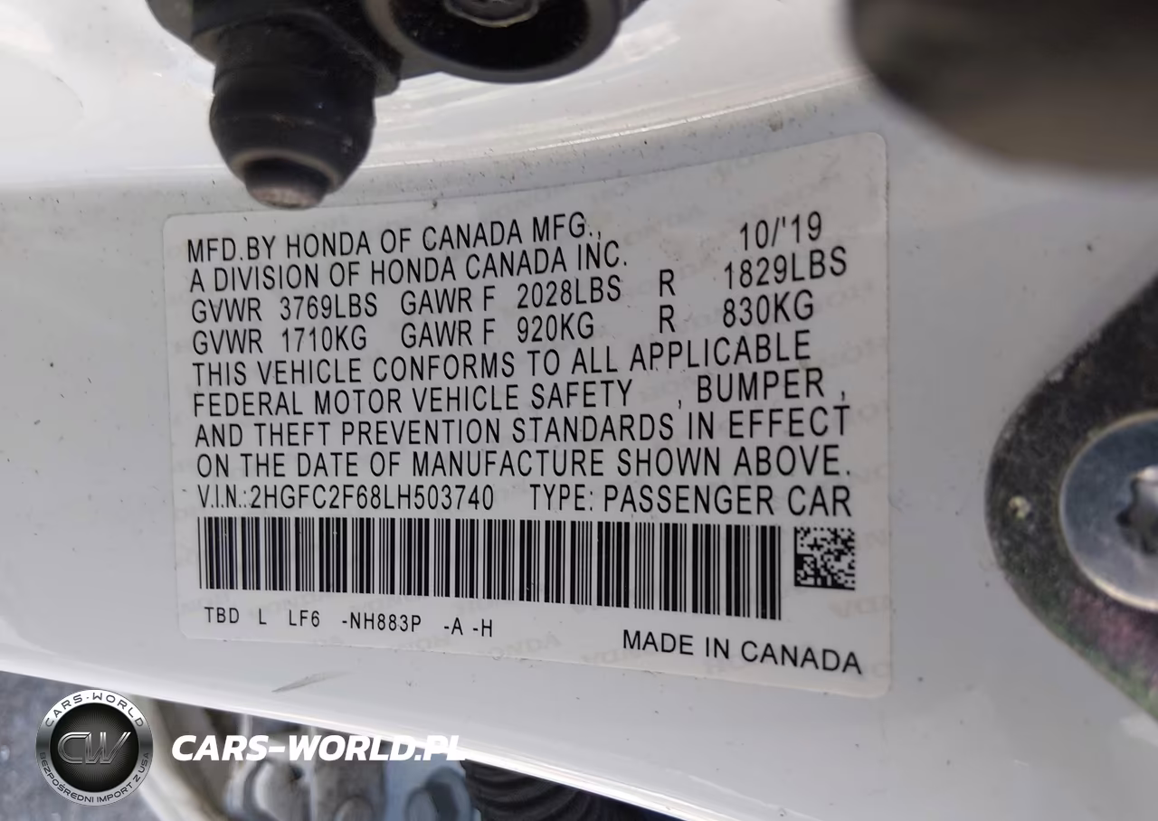 2020 Honda Civic Lx VIN:2HGFC2F68LH503740 - 9