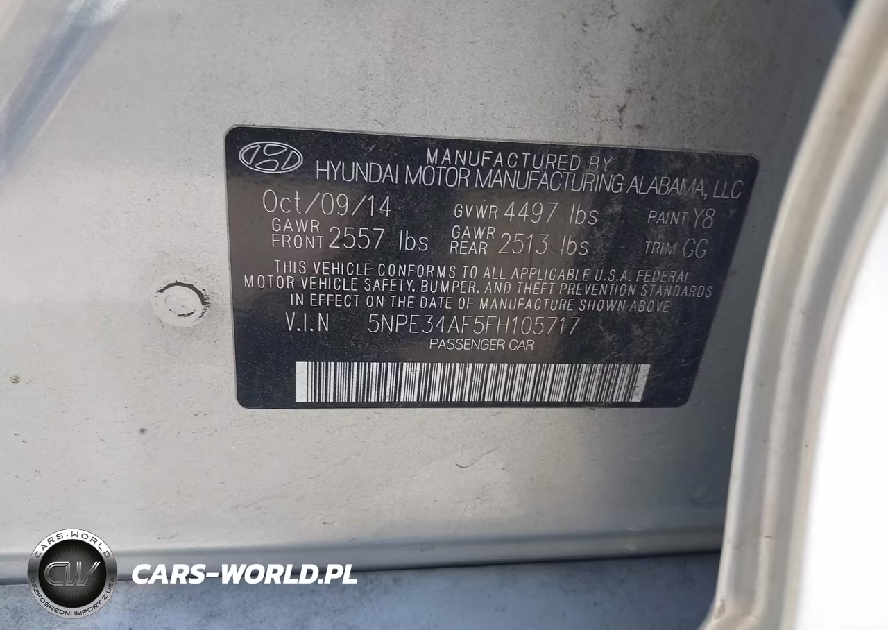 2015 Hyundai Sonata Limited VIN:5NPE34AF5FH105717 - 9