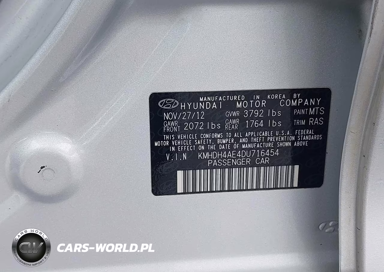 2013 Hyundai Elantra Gls VIN:KMHDH4AE4DU716454 - 9