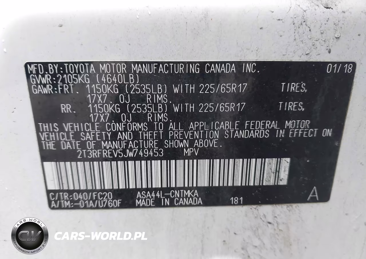 2018 Toyota Rav4 Xle VIN:2T3RFREV5JW749453 - 9