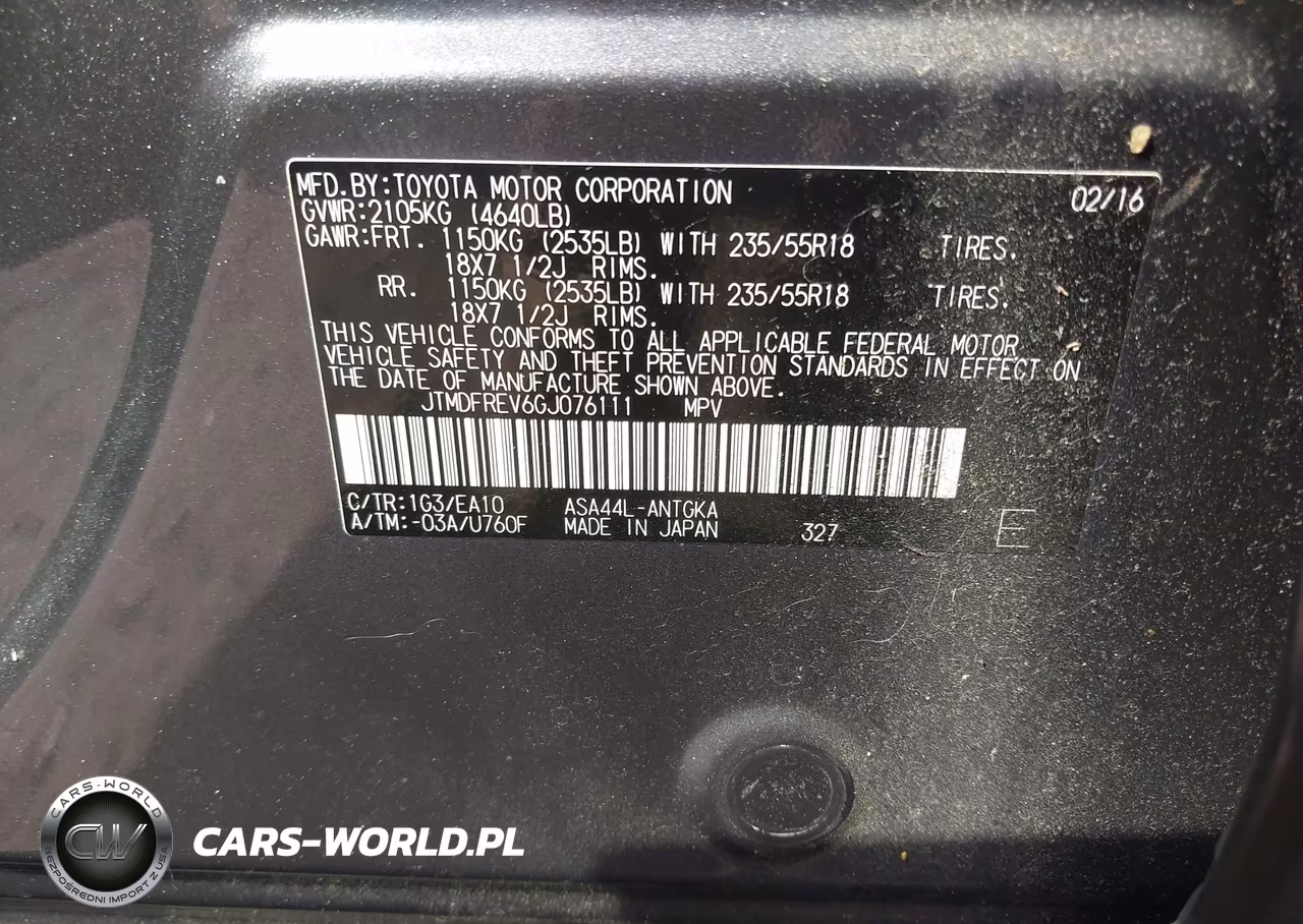 2016 Toyota Rav4 Limited VIN:JTMDFREV6GJ076111 - 9