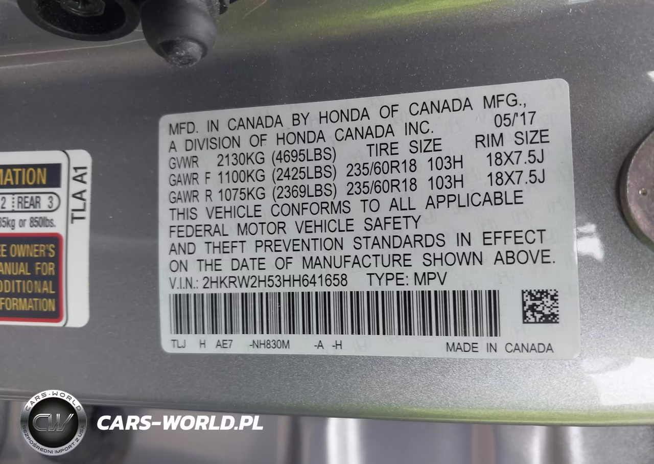 2017 Honda Cr-V Ex VIN:2HKRW2H53HH641658 - 9