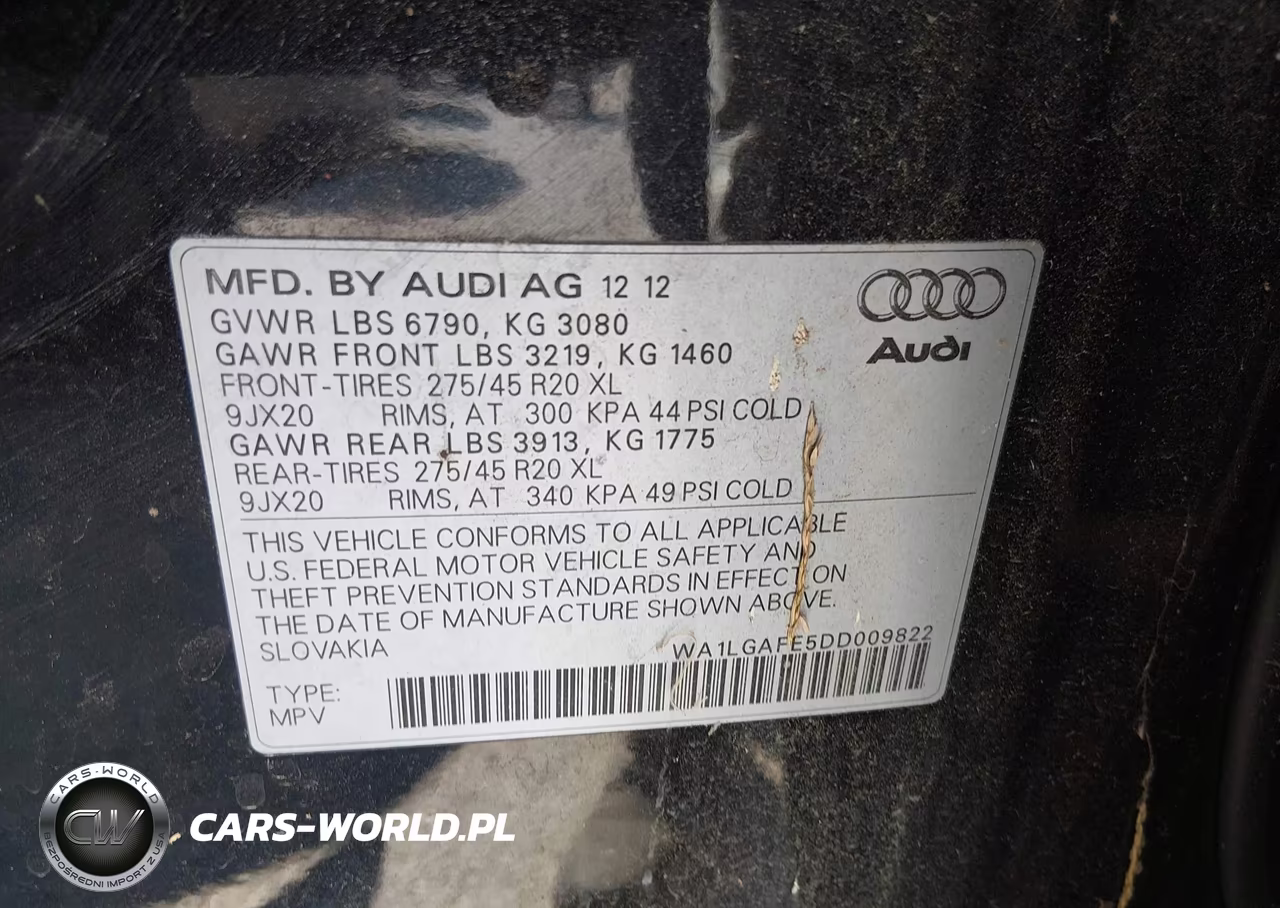 2013 Audi Q7 3.0T Premium VIN:WA1LGAFE5DD009822 - 9