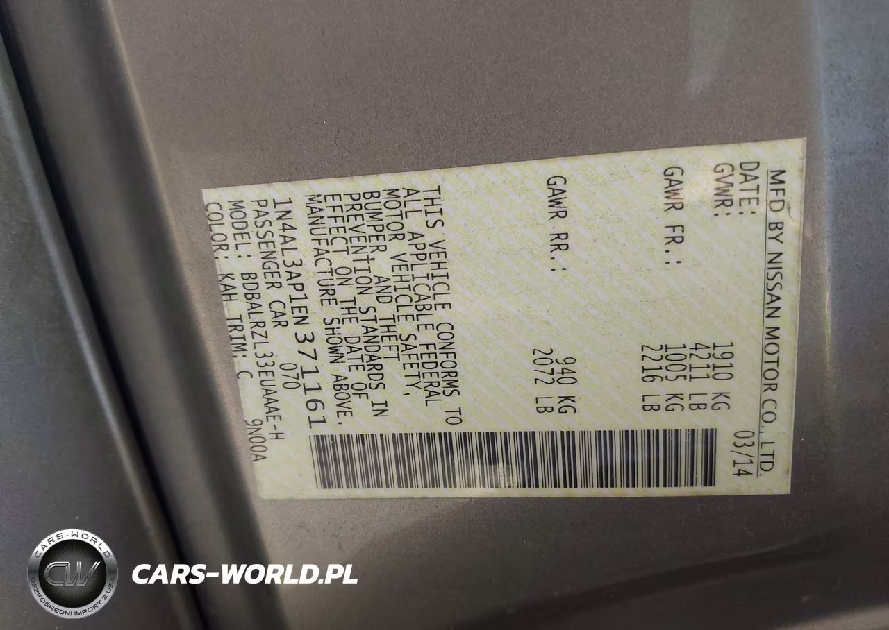 2014 Nissan Altima 2.5 S VIN:1N4AL3AP1EN371161 - 9
