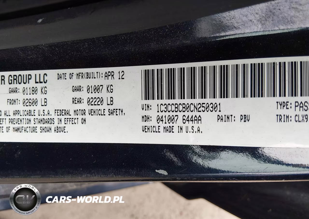 2012 Chrysler 200 Limited VIN:1C3CCBCB0CN250301 - 9