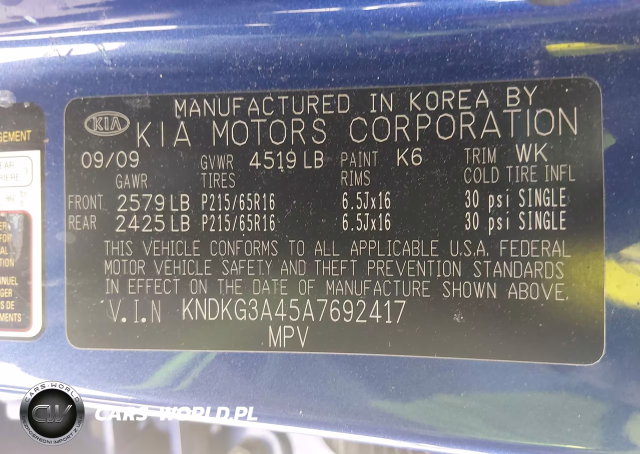 2010 Kia Sportage Lx VIN:KNDKG3A45A7692417 - 9