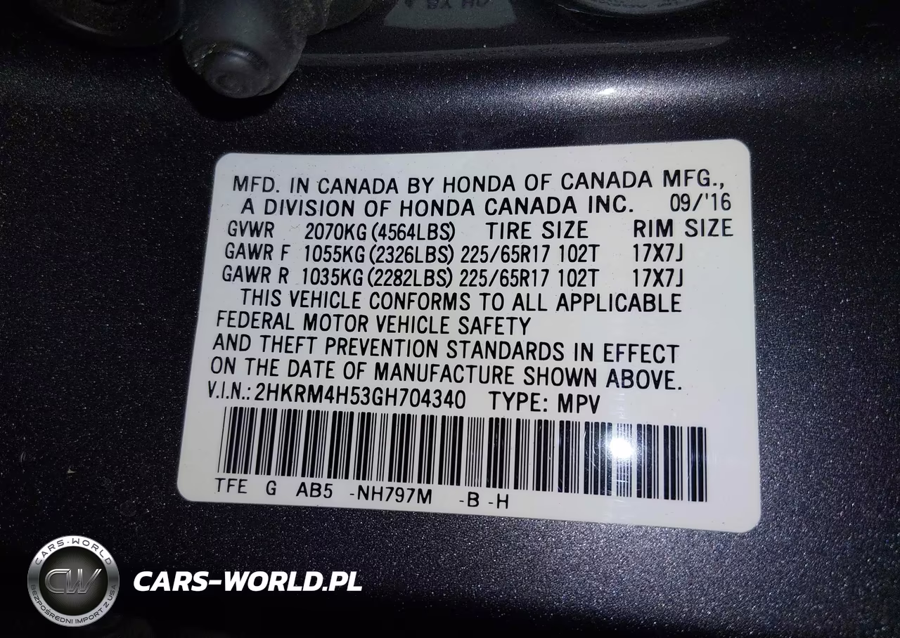 2016 Honda Cr-V Ex VIN:2HKRM4H53GH704340 - 9