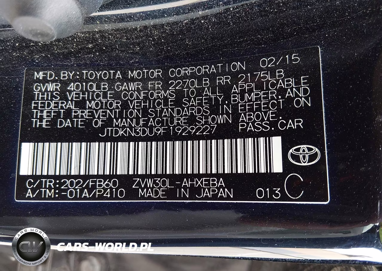 2015 Toyota Prius VIN:JTDKN3DU9F1929227 - 9